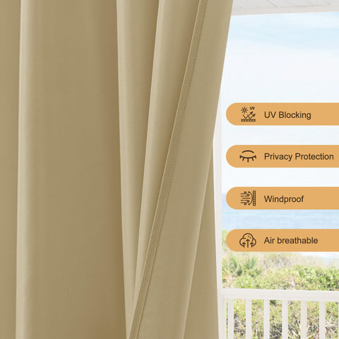 HolidayIdeas windproof bottom design keeps drapes secure during gusty winds.