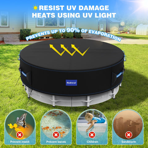 Holiwei storage bag included with round pool cover for easy storage