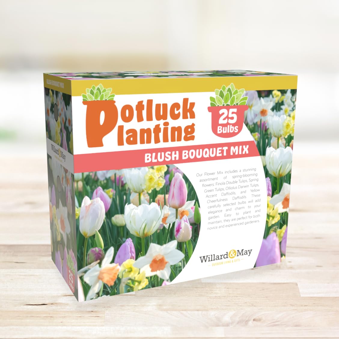 Holland Bulb Farms Potluck Planting Box contents: pre-selected bulbs simplify planting.