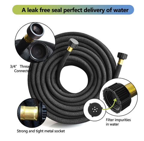 Holldoor 25 ft soaker hose ready for cutting into beds and corners.