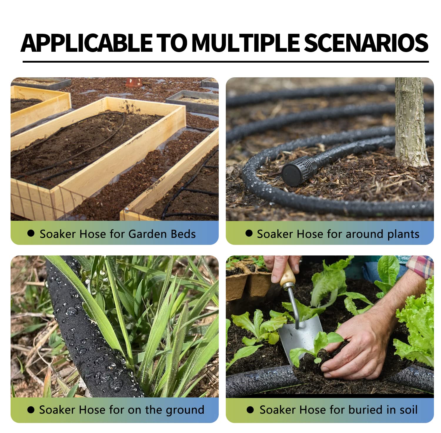Holldoor half-inch durable soaker hose delivers steady root-zone moisture.