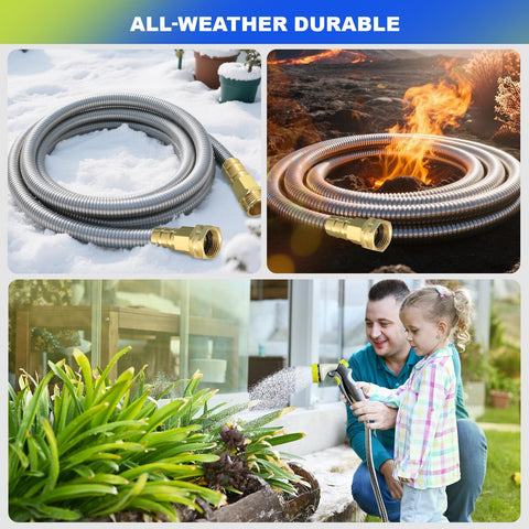Holldoor lightweight yet durable metal hose ideal for garden and car washing