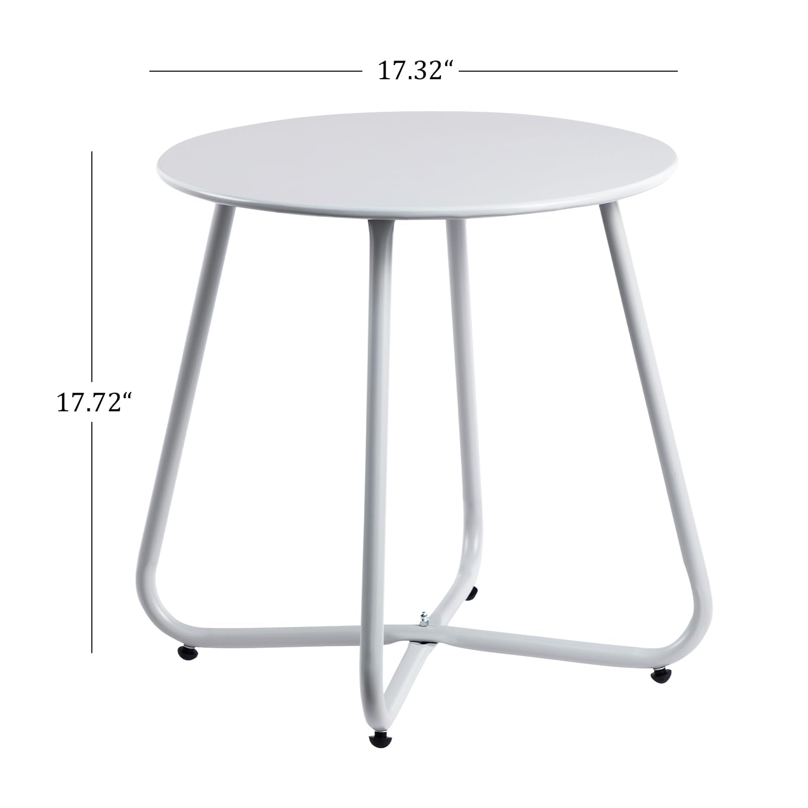 HollyHOME round table with adjustable footpads protects floors on uneven surfaces.