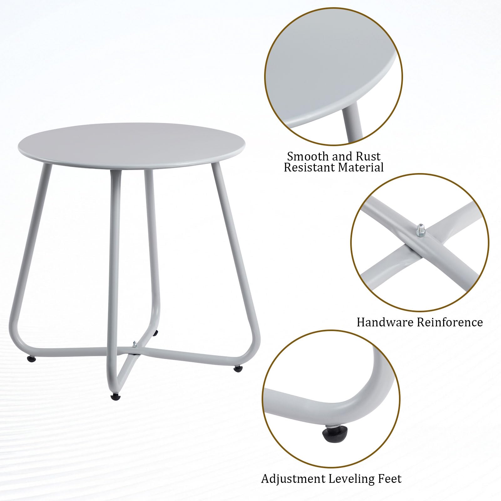 HollyHOME lightweight end table ideal for balconies, gardens, or living rooms.