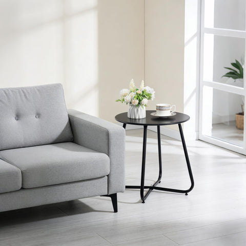 HollyHOME round metal side table doubles as a compact plant stand