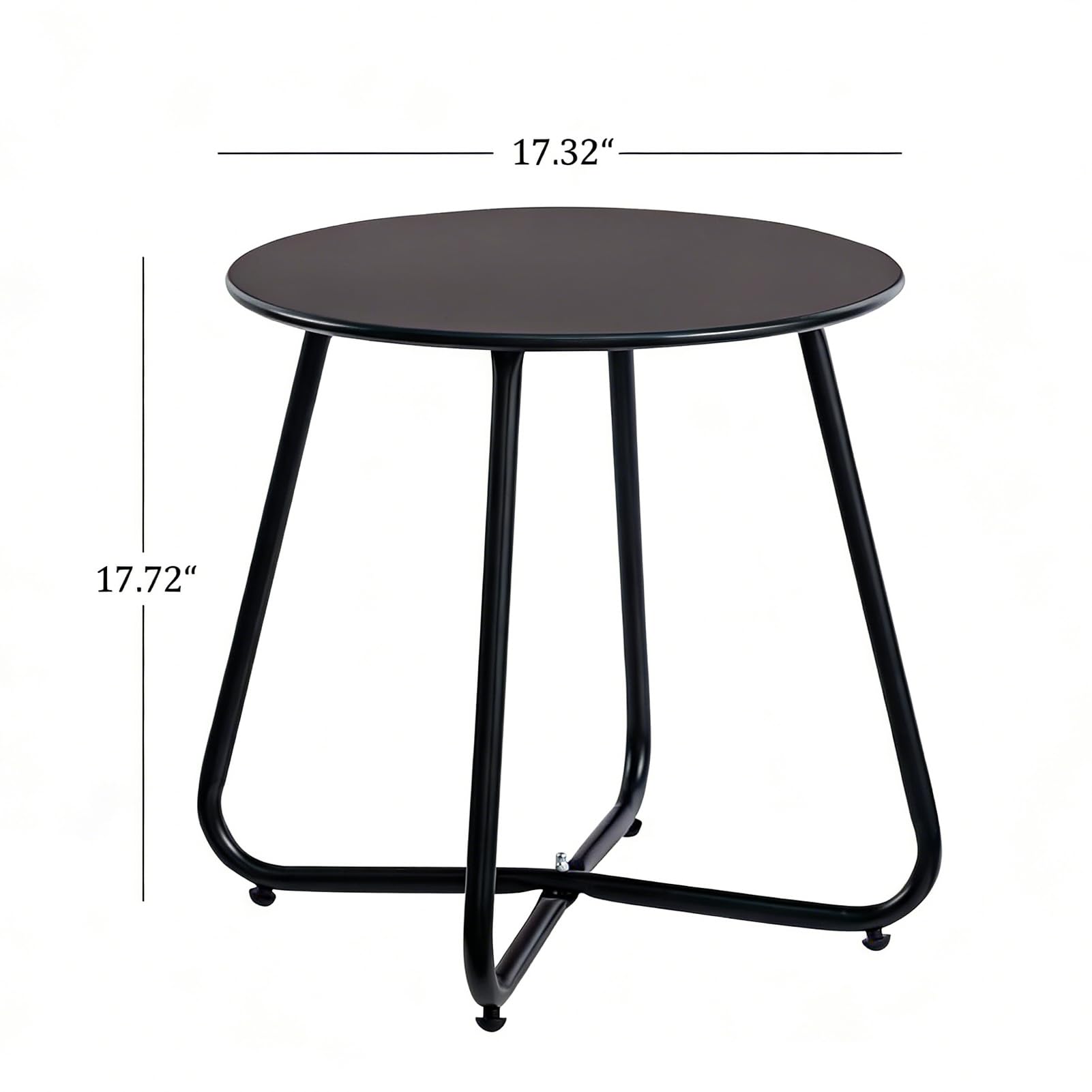 HollyHOME round metal side table rust-resistant finish ideal for outdoor spaces