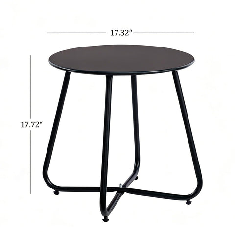 HollyHOME round metal side table rust-resistant finish ideal for outdoor spaces