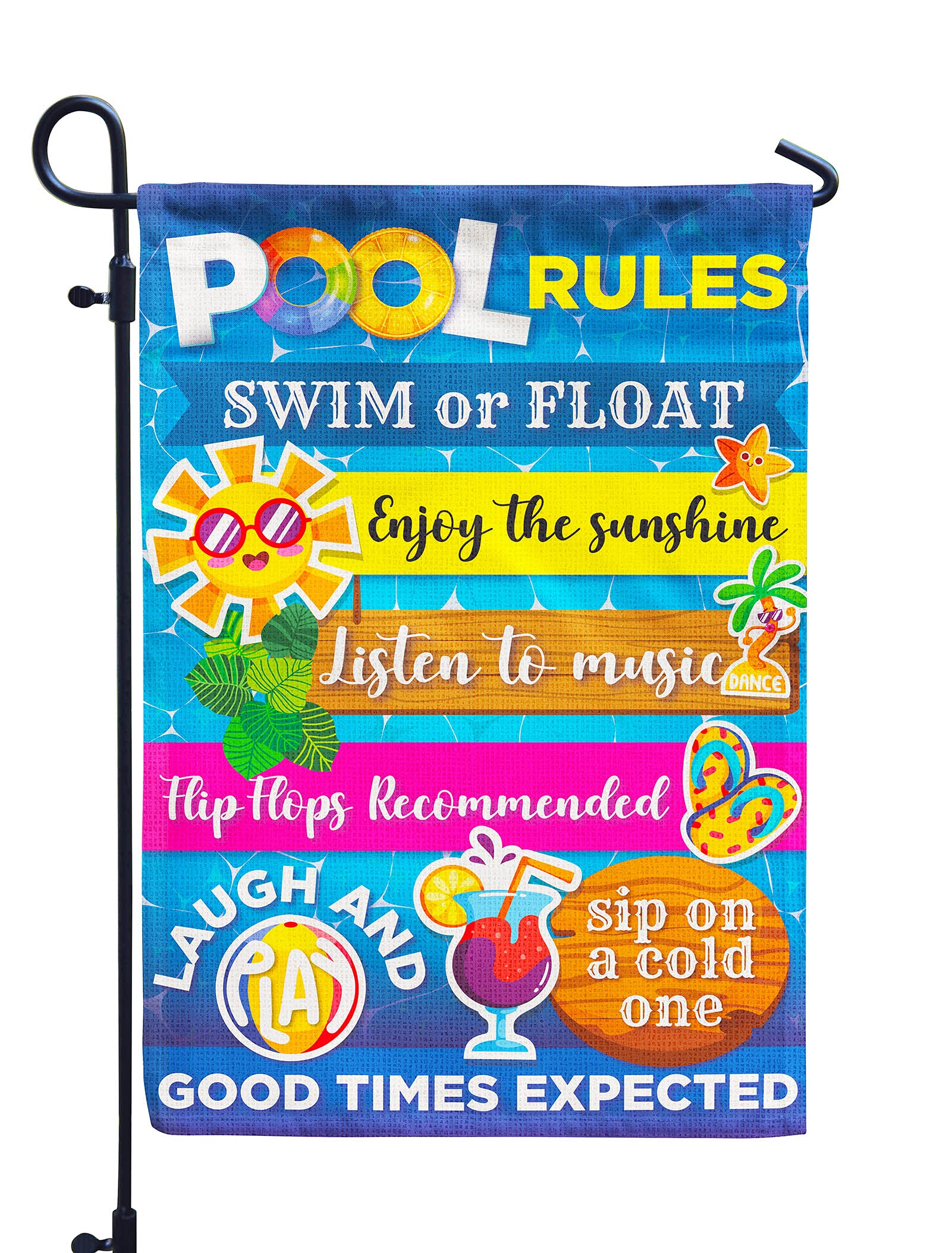 Hollyhorse summer garden flag with double-sided burlap for vibrant outdoor display.