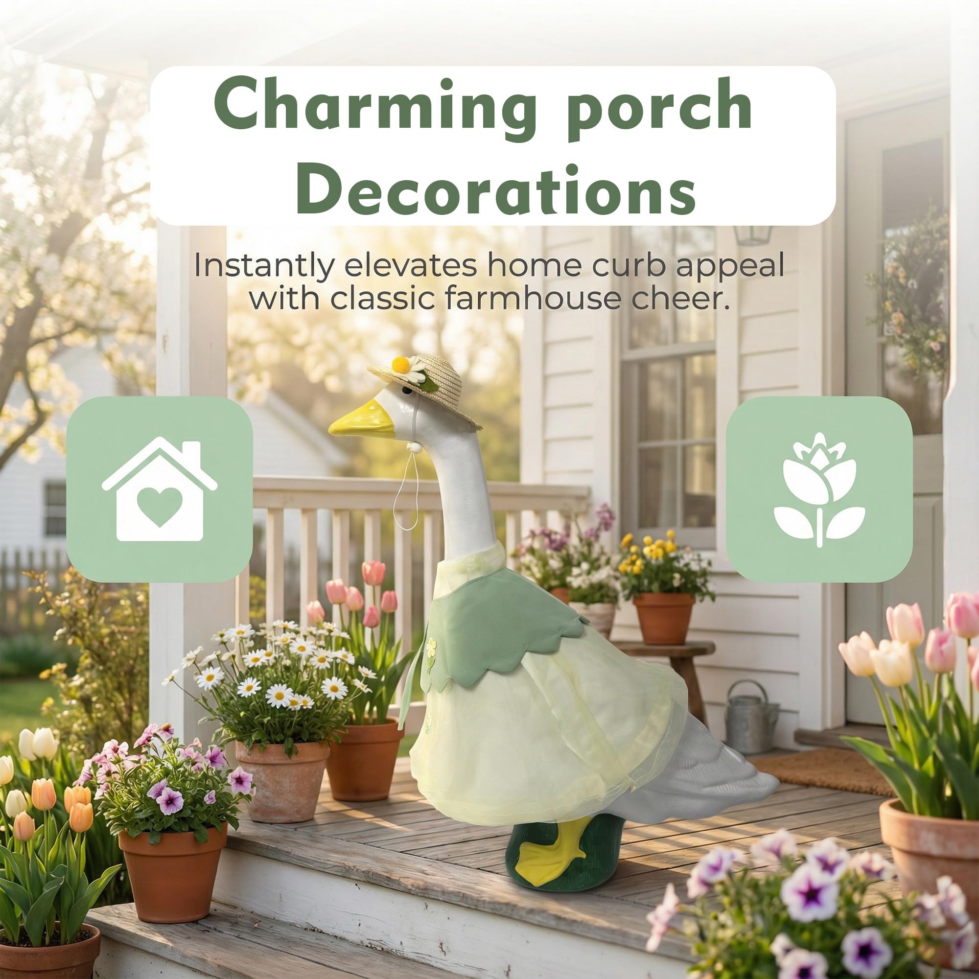 Holoith outdoor garden goose decoration elevates yard appeal for any garden.