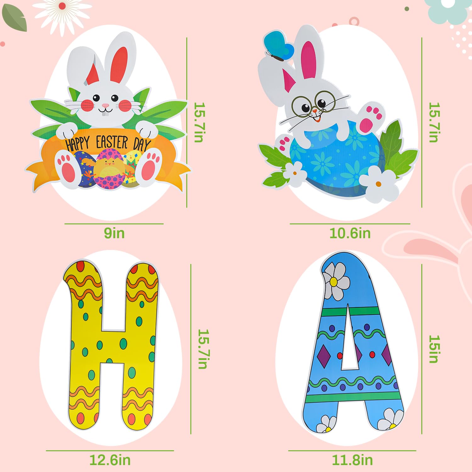 HOLYFUN Easter yard sign outdoor decor piece 06 easy setup with rustproof stakes