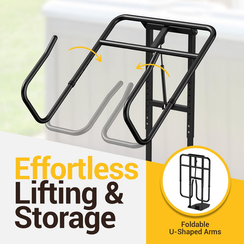 Holymuss cover lift folded arms close-up saving space for small hot tub areas
