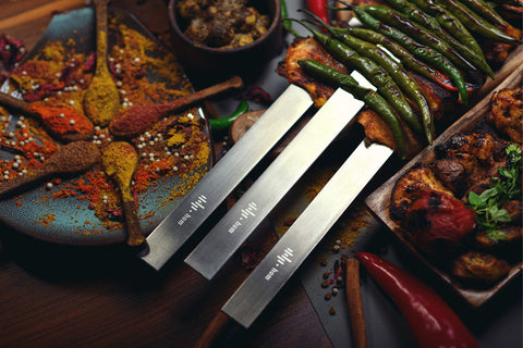 HOM 8-kebab-skewer stainless-steel material shows rust-proof durability.