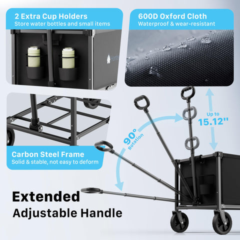 HOMBETTA lightweight cart weighs under 10 pounds for easy carrying.