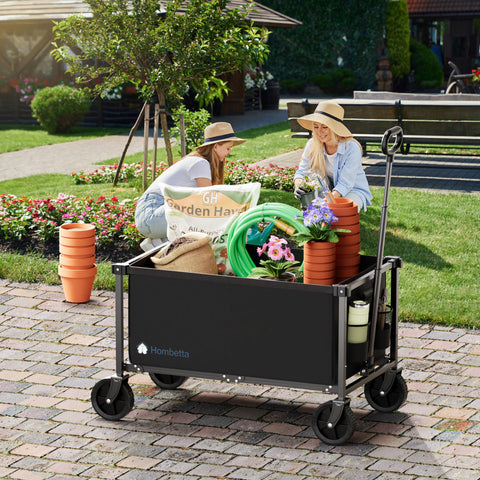 HOMBETTA wagon with removable liner keeps groceries clean and washable on the go.
