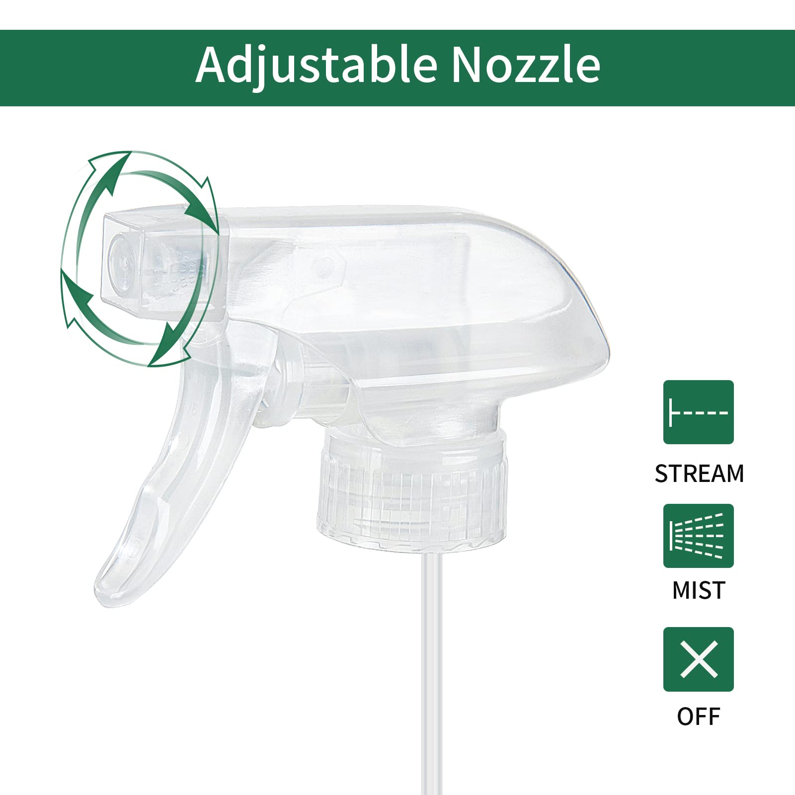 HOMBYS adjustable nozzle sprayer for switchable spray, stream, or off to prevent drips