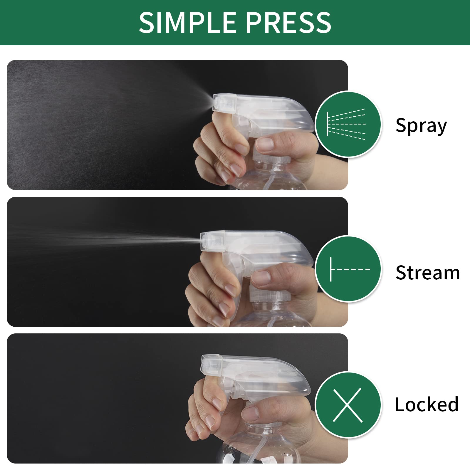 HOMBYS standard 1.26-inch nozzle fits many bottles securely.