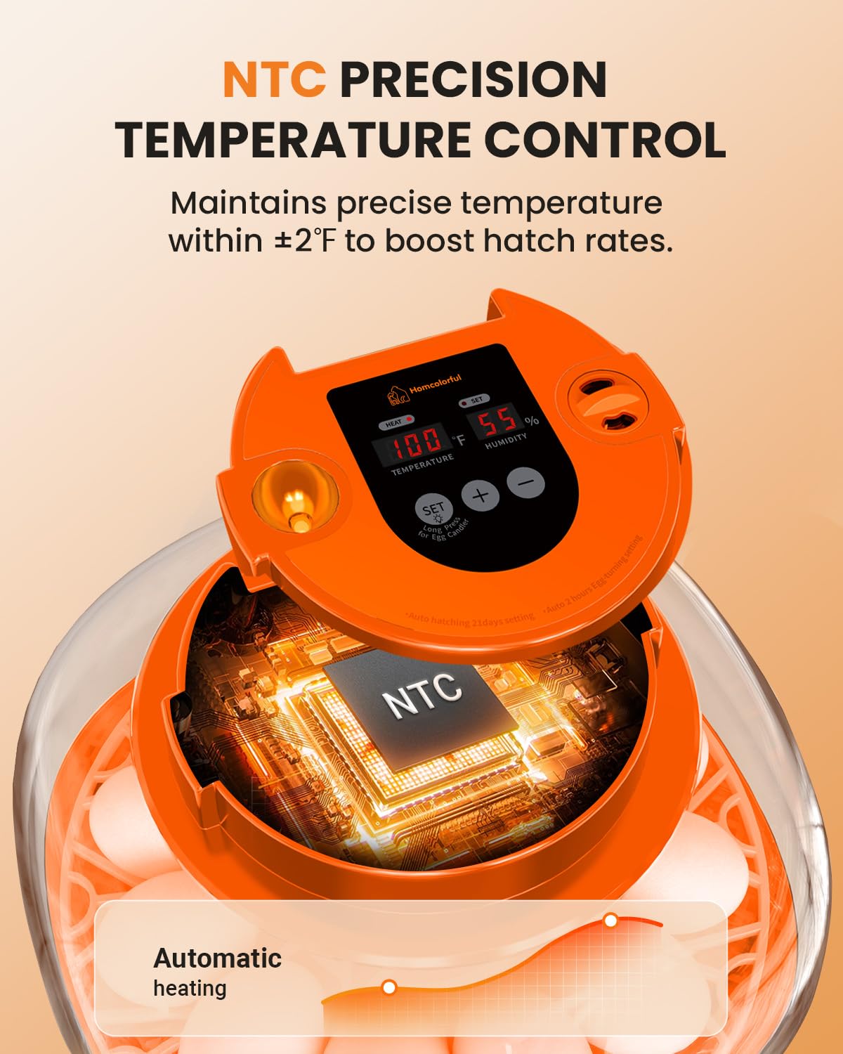 Homcolorful automatic turning tray ensures even heat distribution