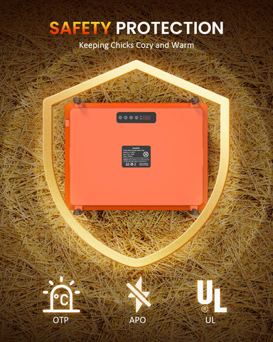 Homcolorful brooder heat surface close-up with safety features