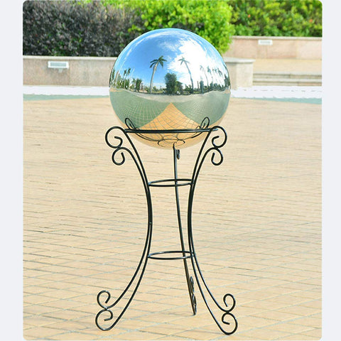 HomDSim polished reflective garden ball adds focal point in patios and lawns.
