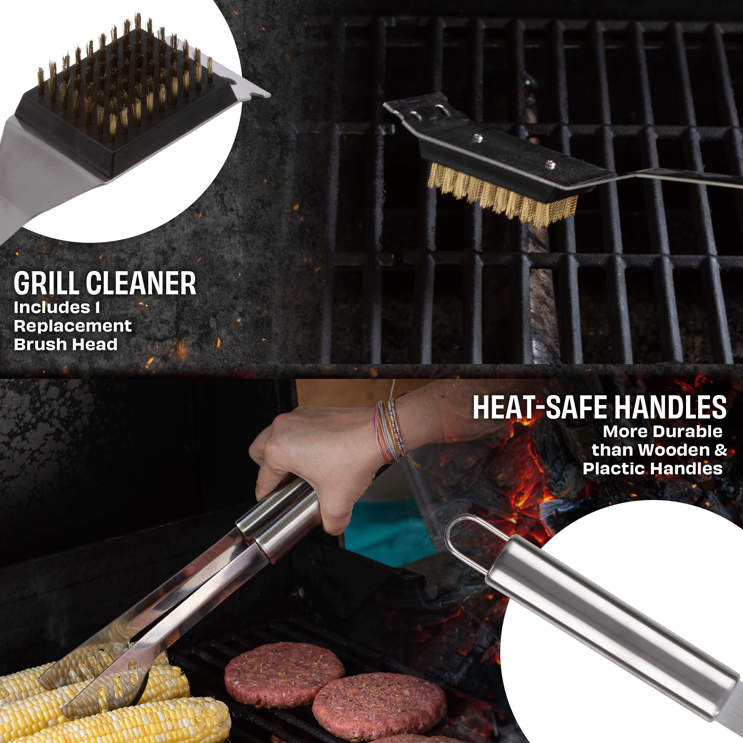 Home-Complete skewers pair for even kebabs and veggies