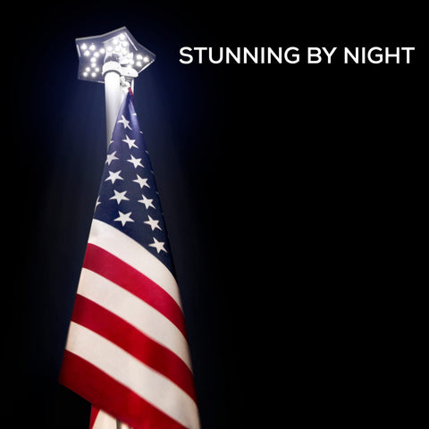 Home Deputy Double Battery Solar Flag Light delivers longer power for extended evenings.
