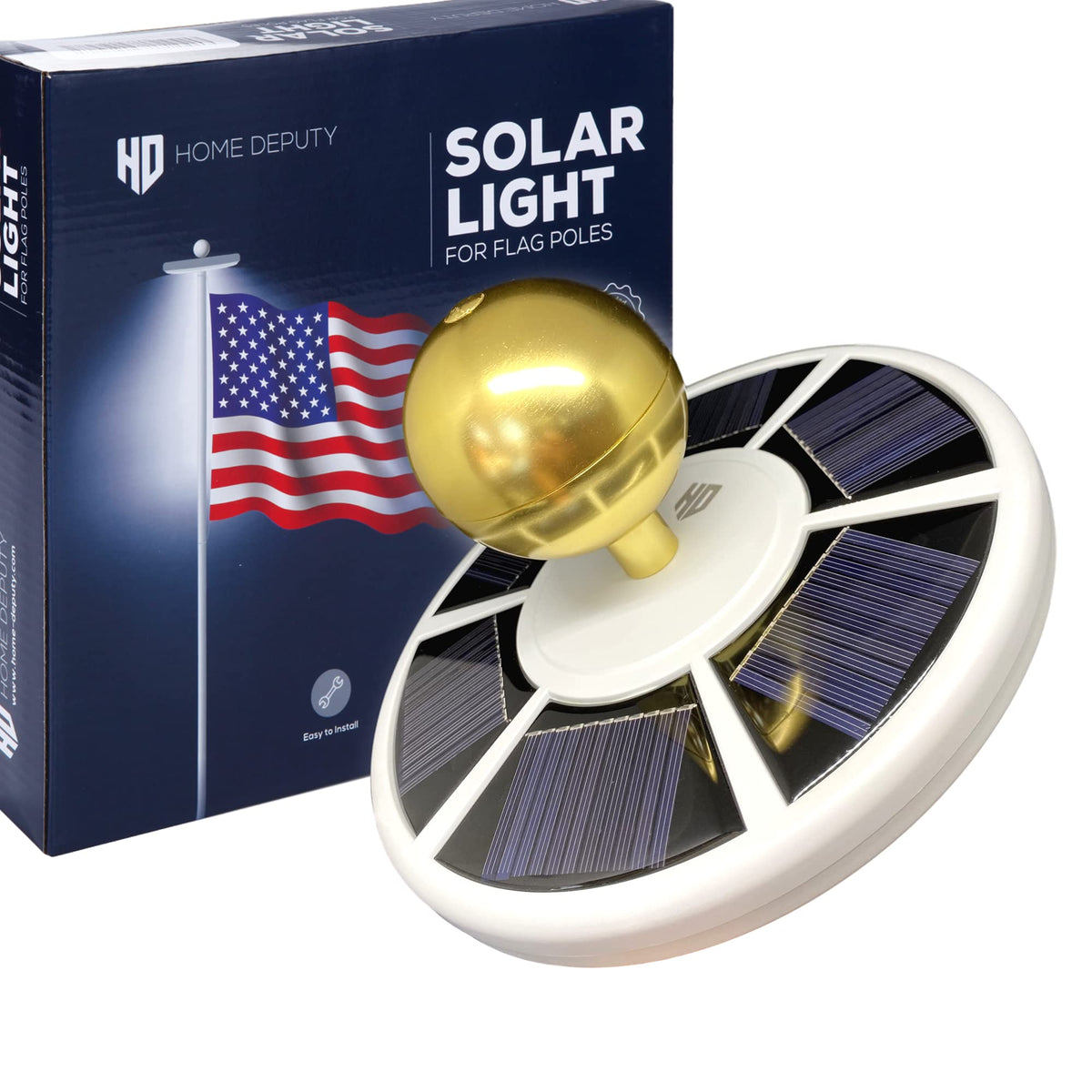 HOME DEPUTY 111 LED flag light provides wide coverage for enhanced flag visibility.
