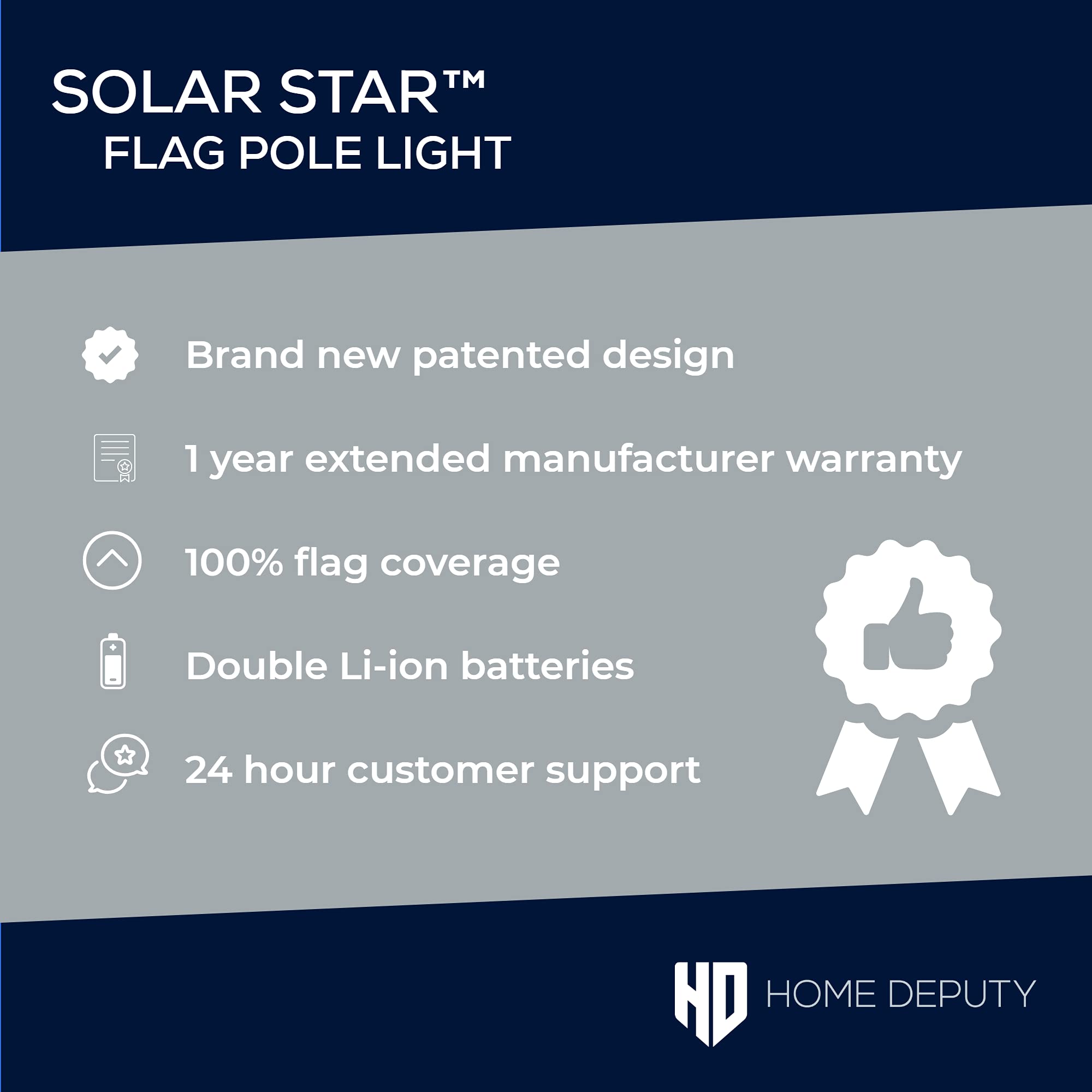 Home Deputy Waterproof Seal Flag Light withstands all weather conditions.