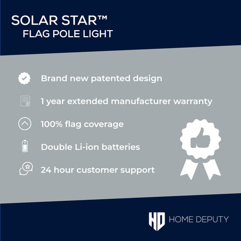Home Deputy Waterproof Seal Flag Light withstands all weather conditions.