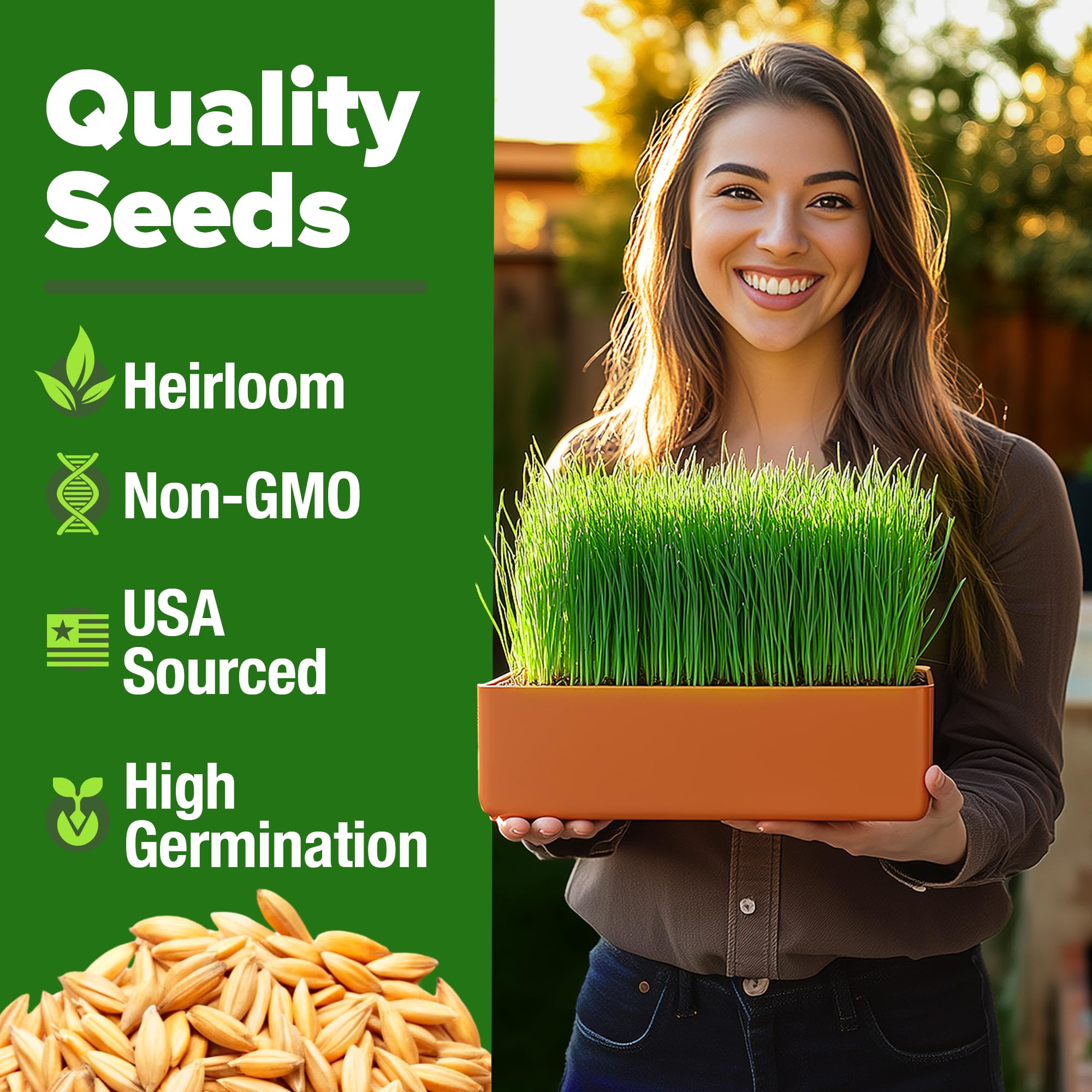 HOME GROWN 12k Non-GMO seed bag label shows chemical-free planting.