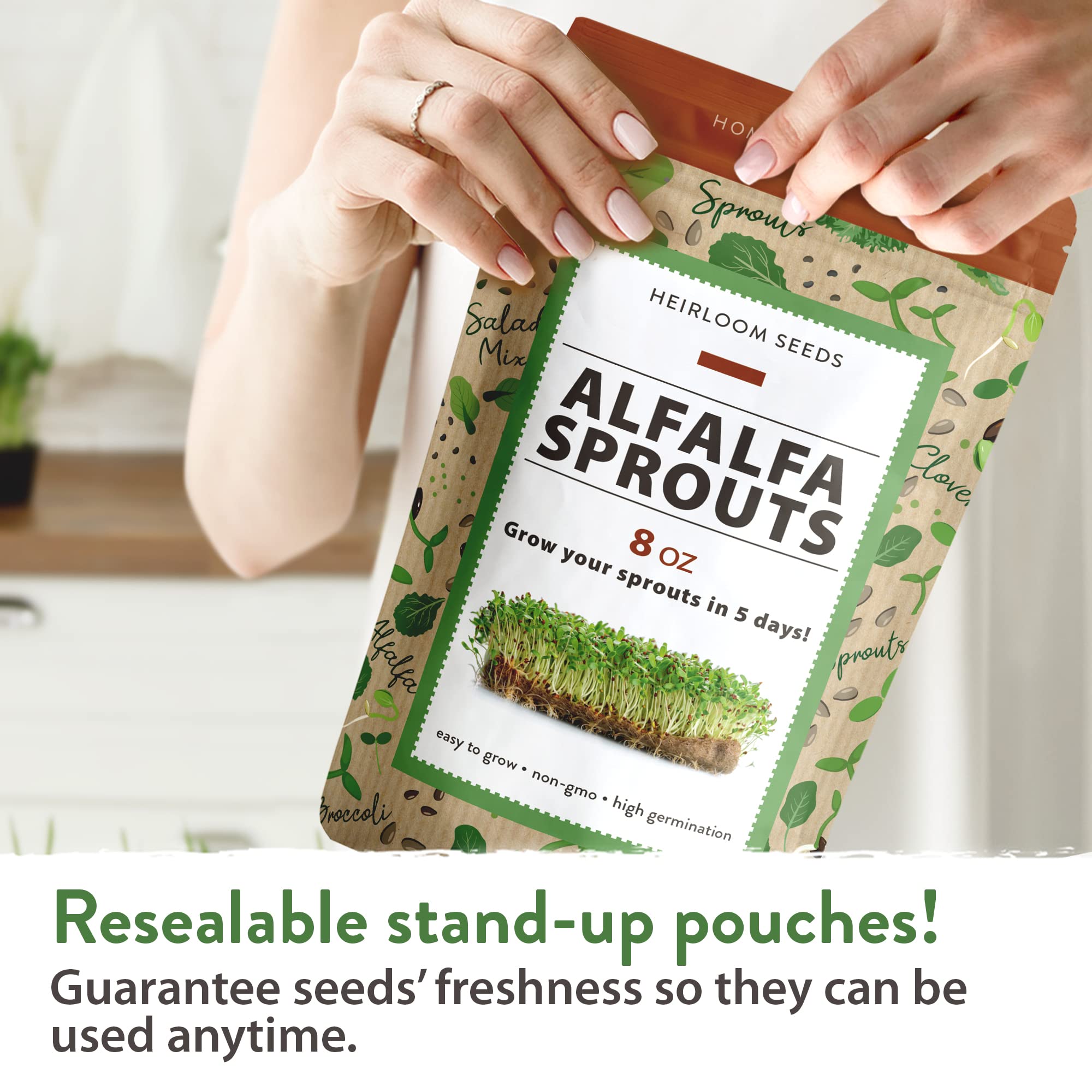 HOME GROWN alfalfa sprouts yield nutrient-dense greens