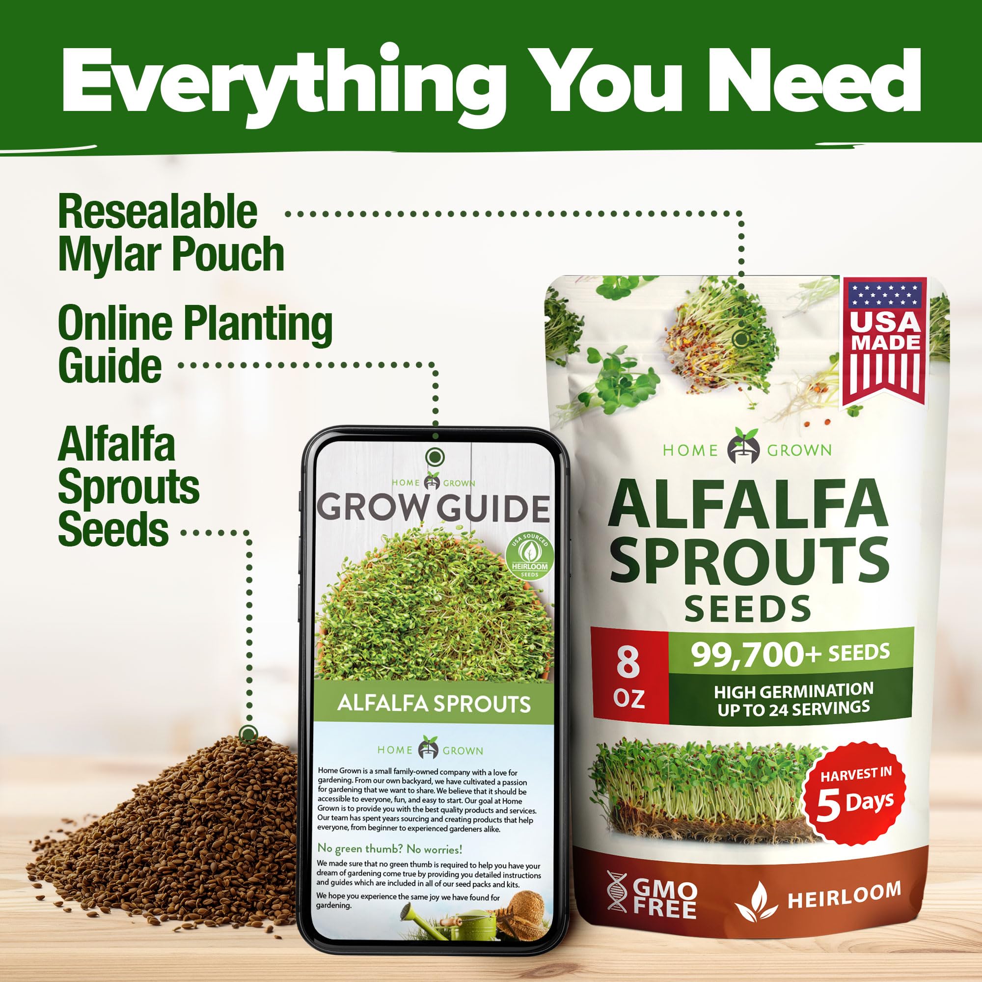 HOME GROWN sprouts add crisp greens to sandwiches and salads