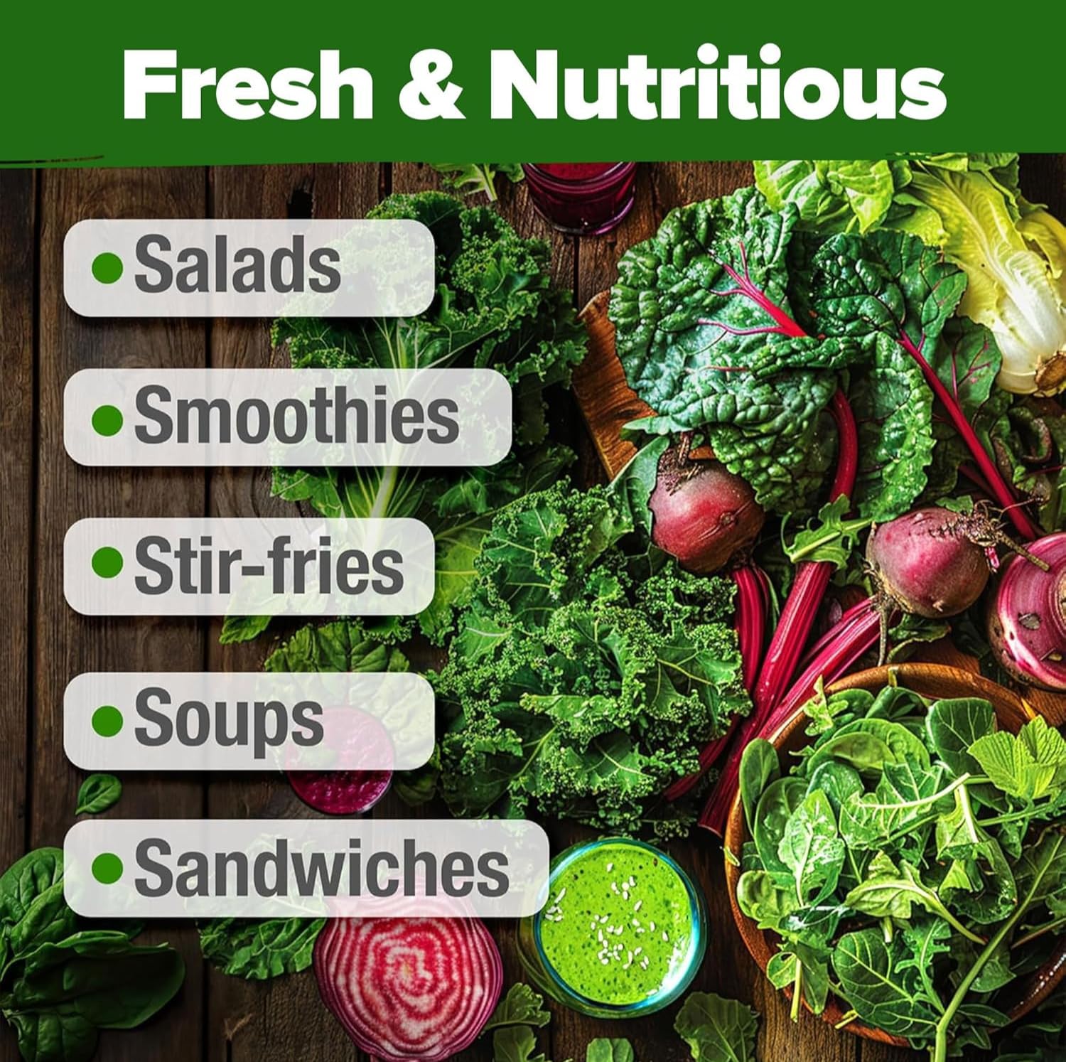HOME GROWN Bloomsdale spinach seeds for nutrient-rich leaves and steady harvests.