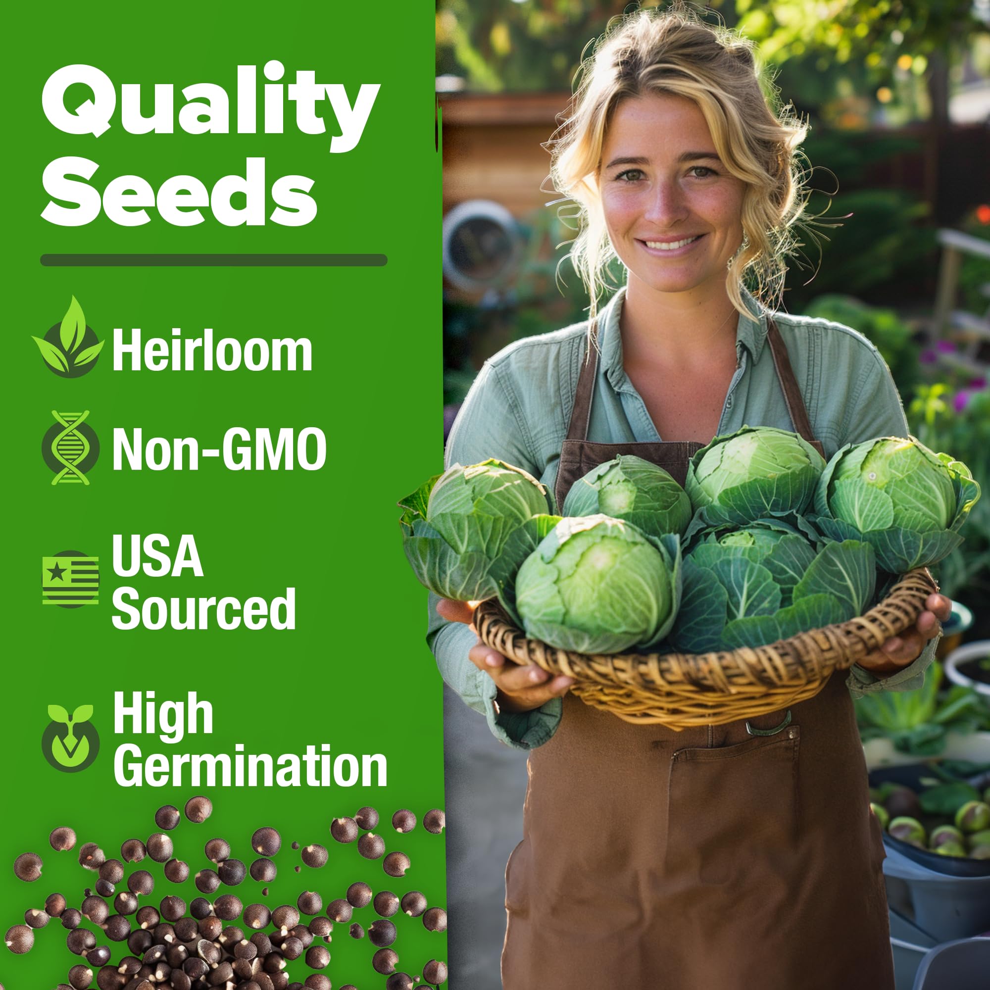 HOME GROWN Golden Acre seeds for sturdy heads and rich garden variety