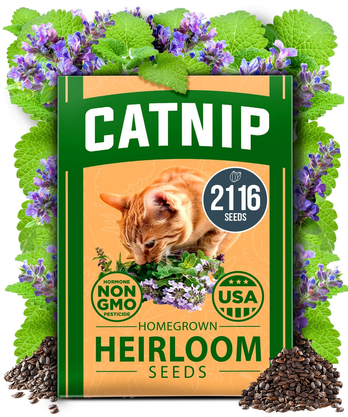 Home Grown catnip seeds bulk pack for steady supply of fresh catnip.