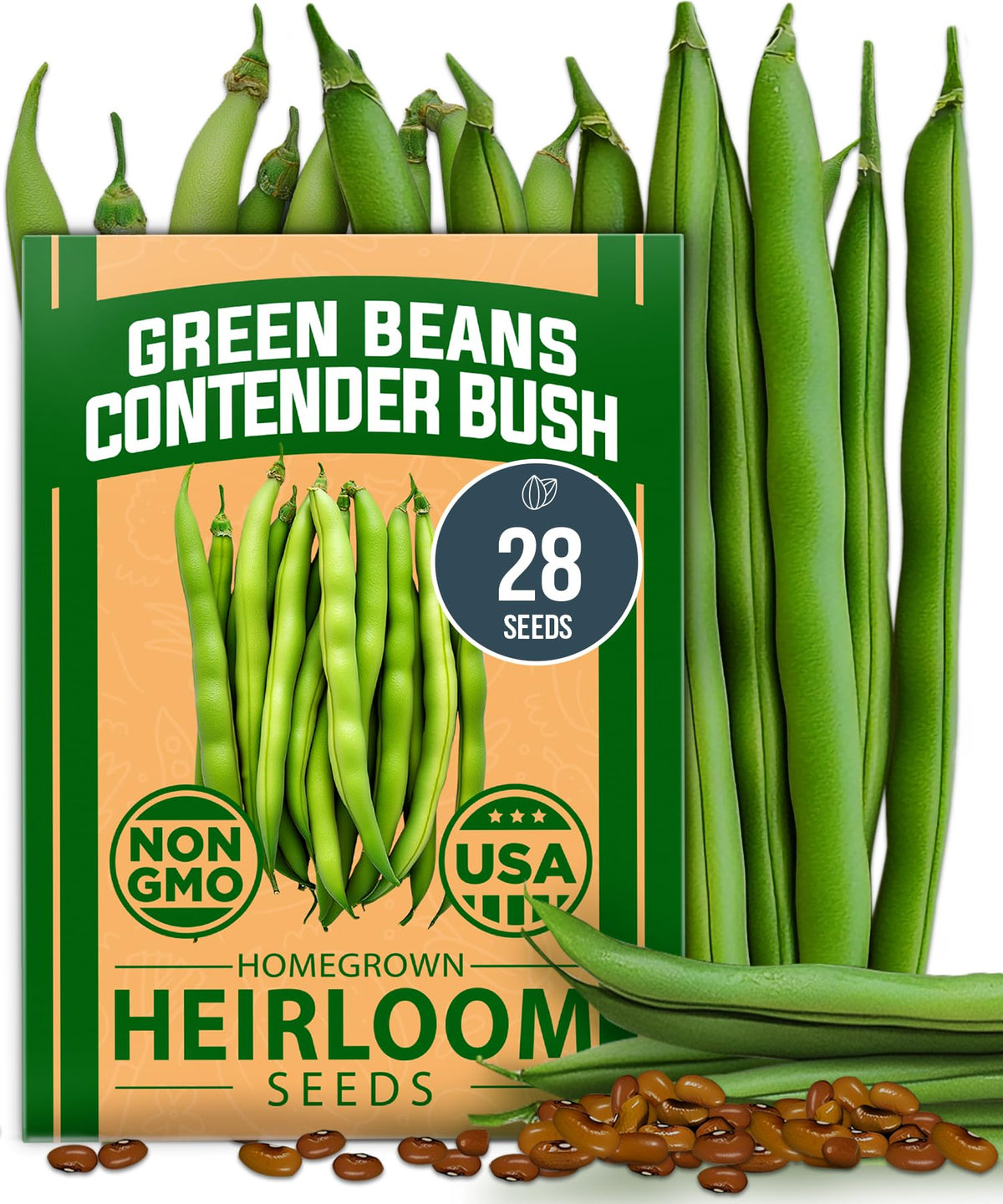 HOME GROWN Contender seeds pack close-up highlighting heirloom quality.