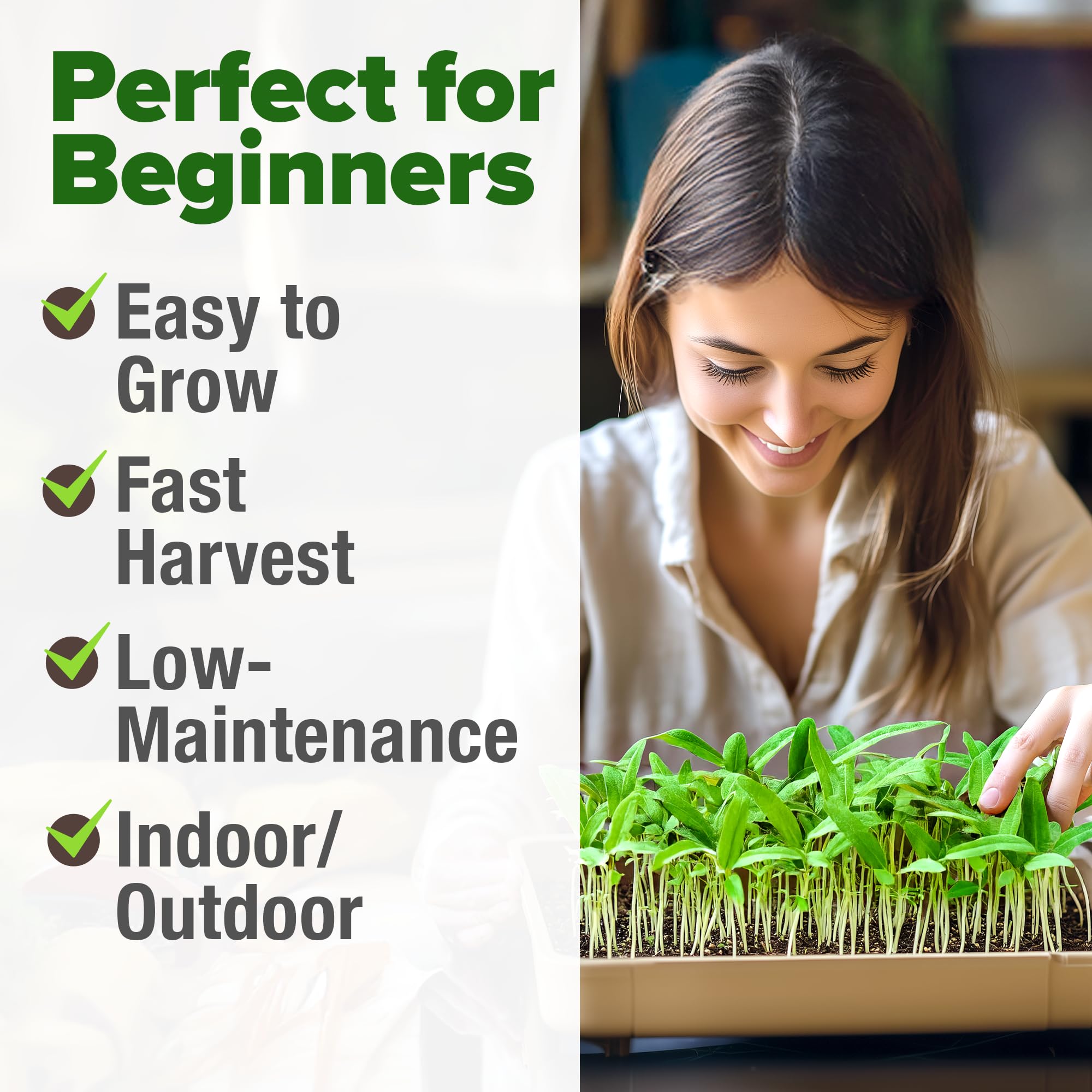 HOME GROWN detailed guide included for easy sprouting and microgreens.