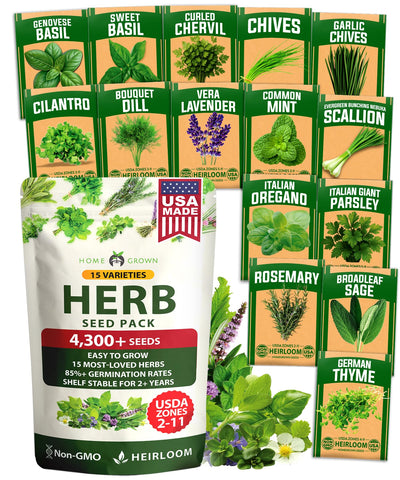 HOME GROWN Genovese Basil seeds packet for fresh pesto at home