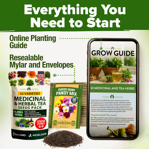 HOME GROWN gift-pack herbal seeds ideal for nature lovers and wellness enthusiasts