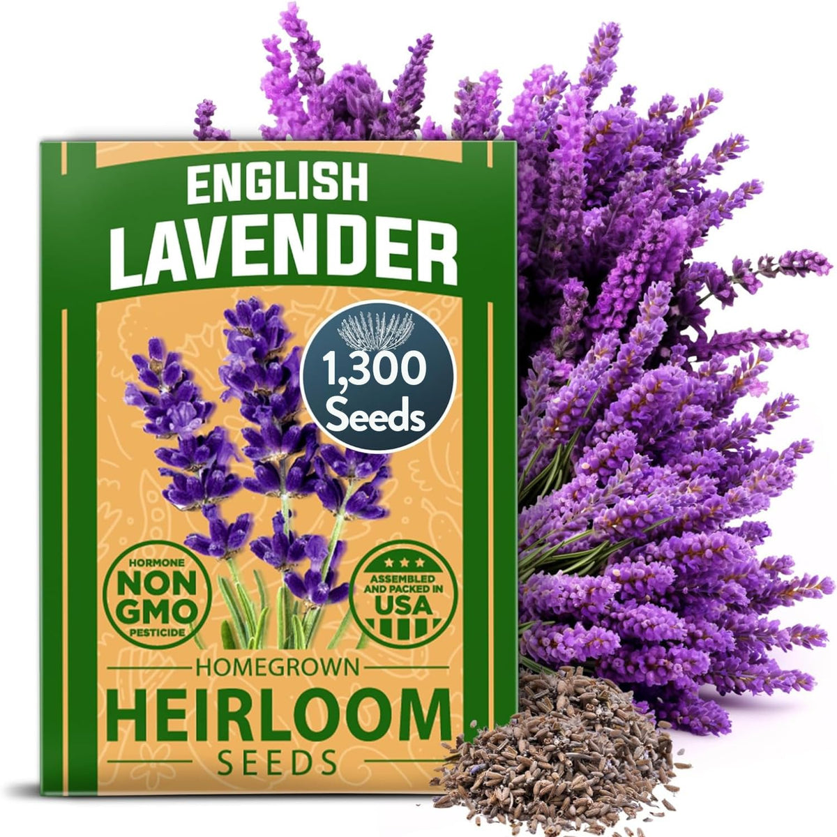 HOME GROWN lavender seeds pack ready for sowing and strong germination potential.