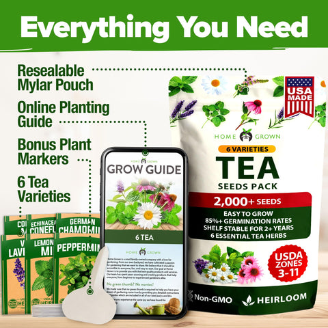Home Grown Lemon Balm seeds pack for bright citrus aroma