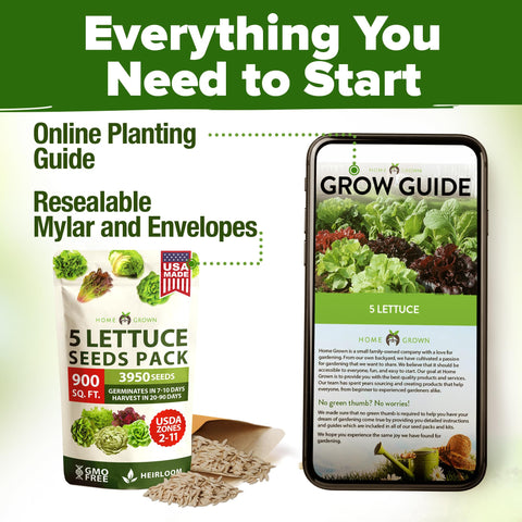 HOME GROWN premium seed packaging protects freshness and germination.
