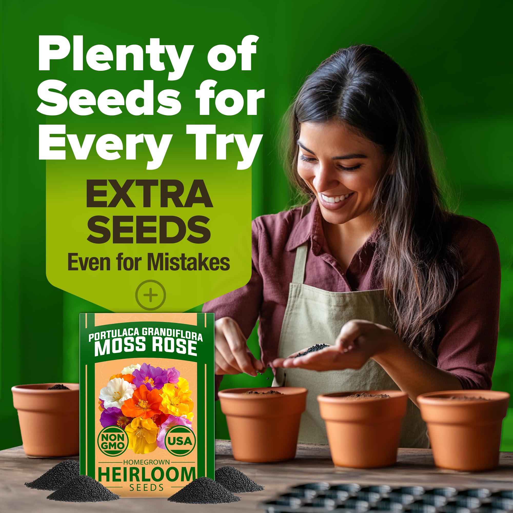 Home Grown Moss Rose Seeds Bulk Pack heirloom Portulaca grandiflora adds nostalgic charm.