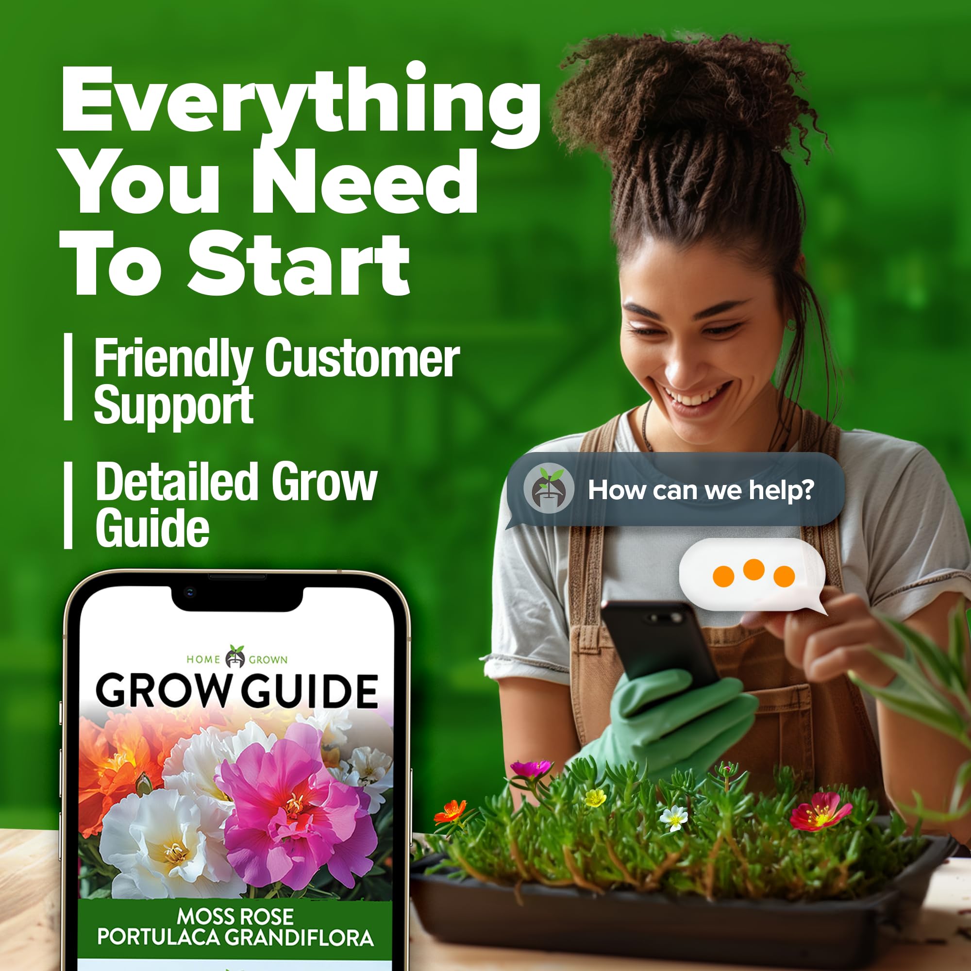 Home Grown Moss Rose Seeds Bulk Pack germinate in 7-14 days for quick color.
