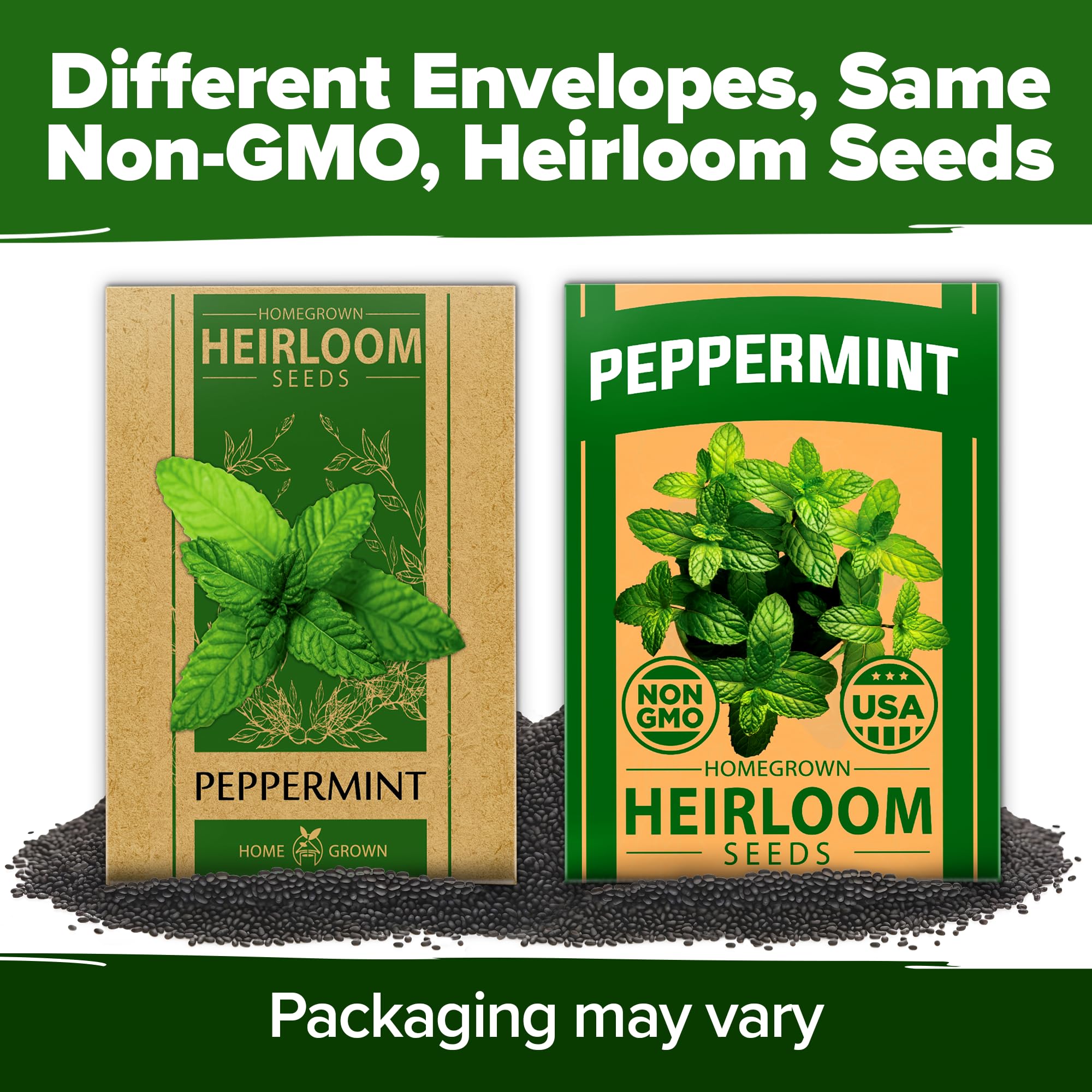 HOME GROWN peppermint in a small pot, ideal for indoor gardens.