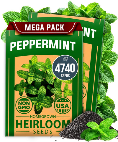 HOME GROWN peppermint seeds 2-pack packaging for gifting and planting