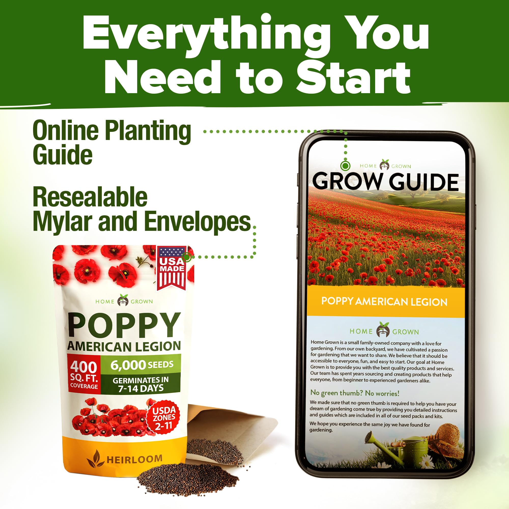 HOME GROWN poppies growing across zones 2–11 and tolerating light frosts