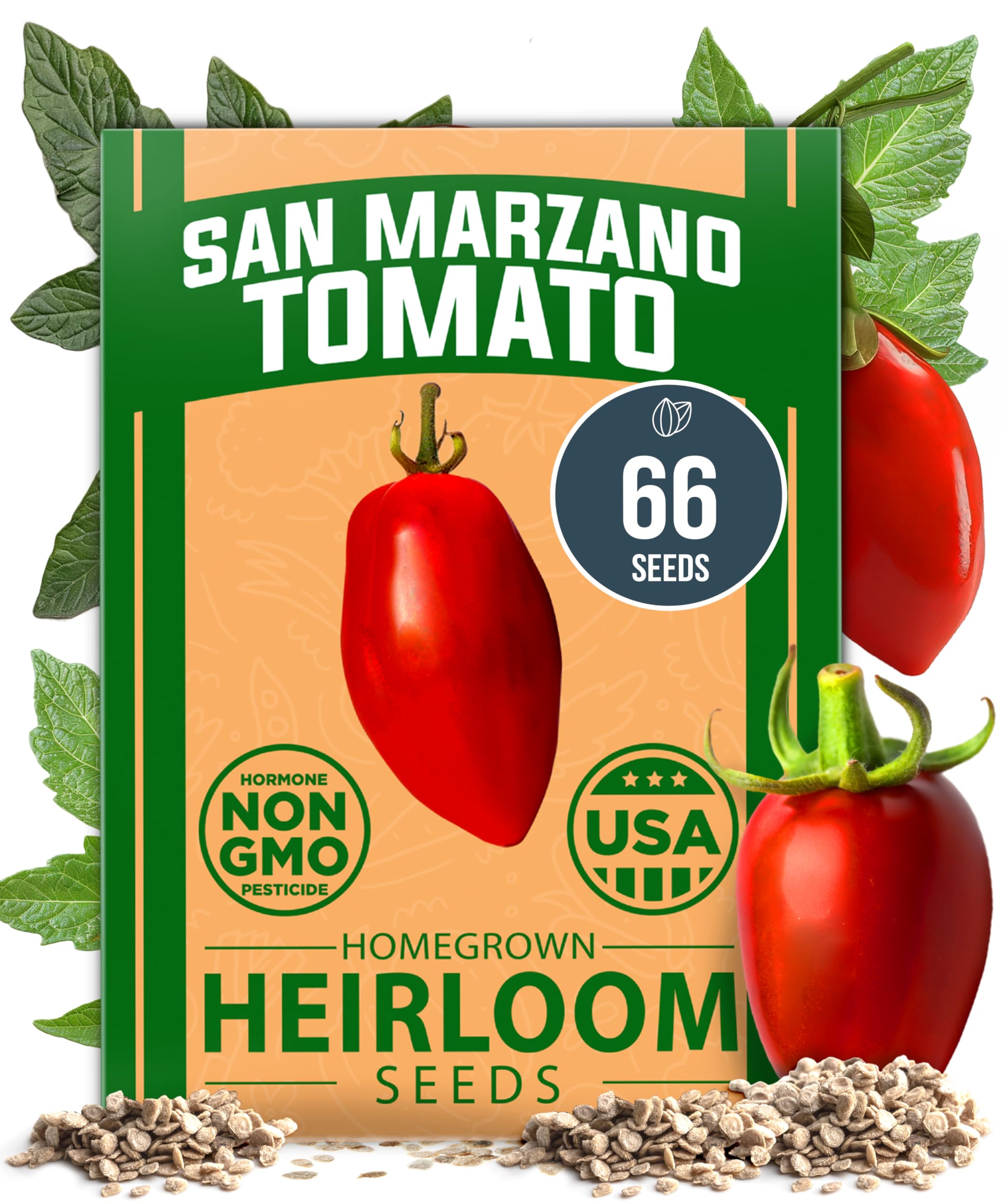 HOME GROWN San Marzano seeds in sturdy packaging for lasting freshness.