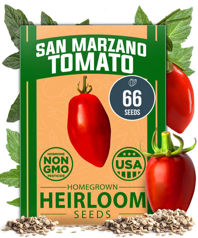 HOME GROWN San Marzano seeds in sturdy packaging for lasting freshness.