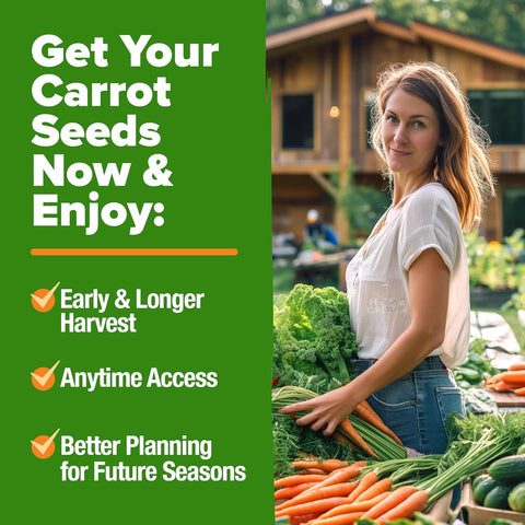 Home Grown scarlet Nantes carrot seeds deliver delicious, versatile fresh eating.