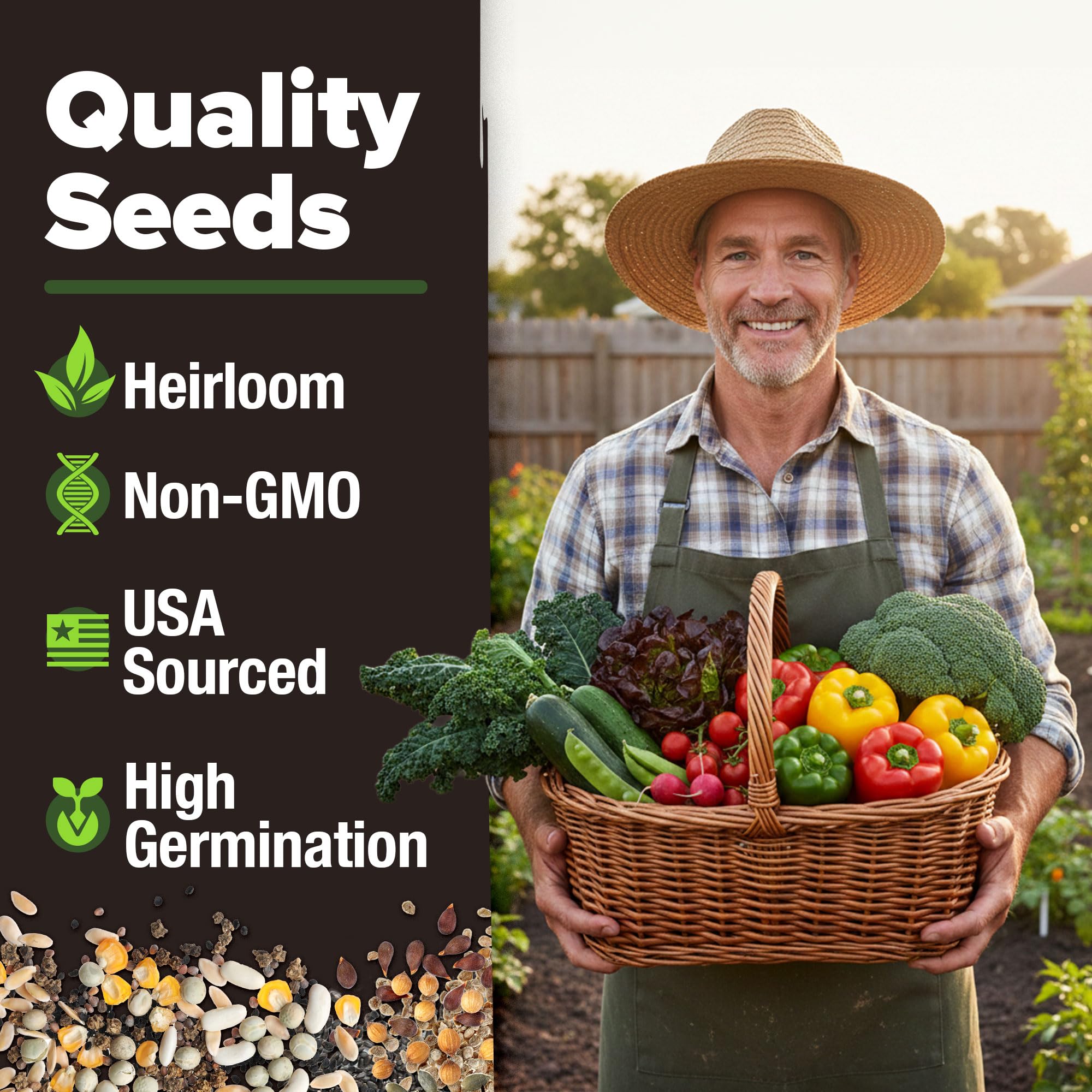 HOME GROWN seed vault spread displays diverse seed types for planning